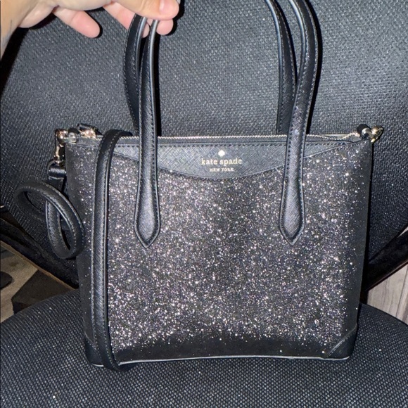 NWOT Kate Spade York Black Shimmy Sparkle Satchel - Picture 1 of 4